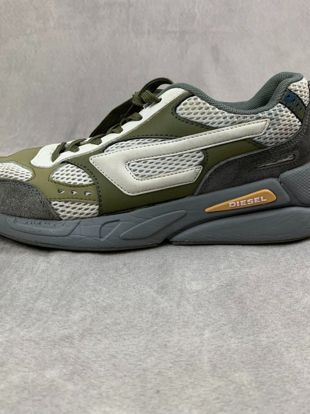 Diesel Mens Shoes Size 8.5 Gray Green Colorblock S-Tyche Low Cut Sneakers